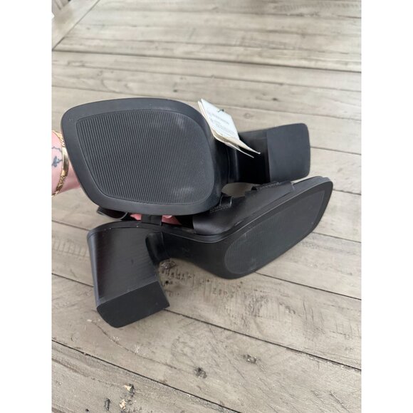 NWT ZARA Black Leather Block Heel Strappy Heeled Sandals Size 38 8 - Picture 8 of 8